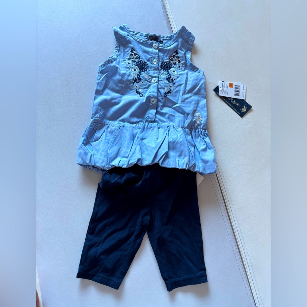U.S Polo Assn. embroidered floral set